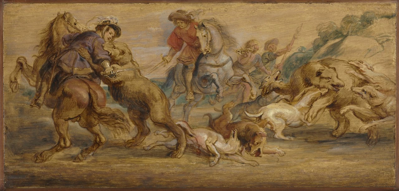  423-Pieter Paul Rubens-Studio per La caccia all'orso - Cleveland Museum of Art  
